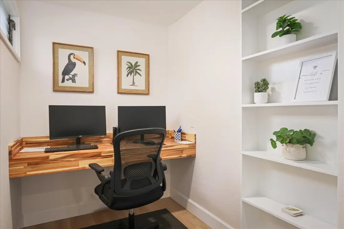 Dedicated desk and office chair in the primary suite